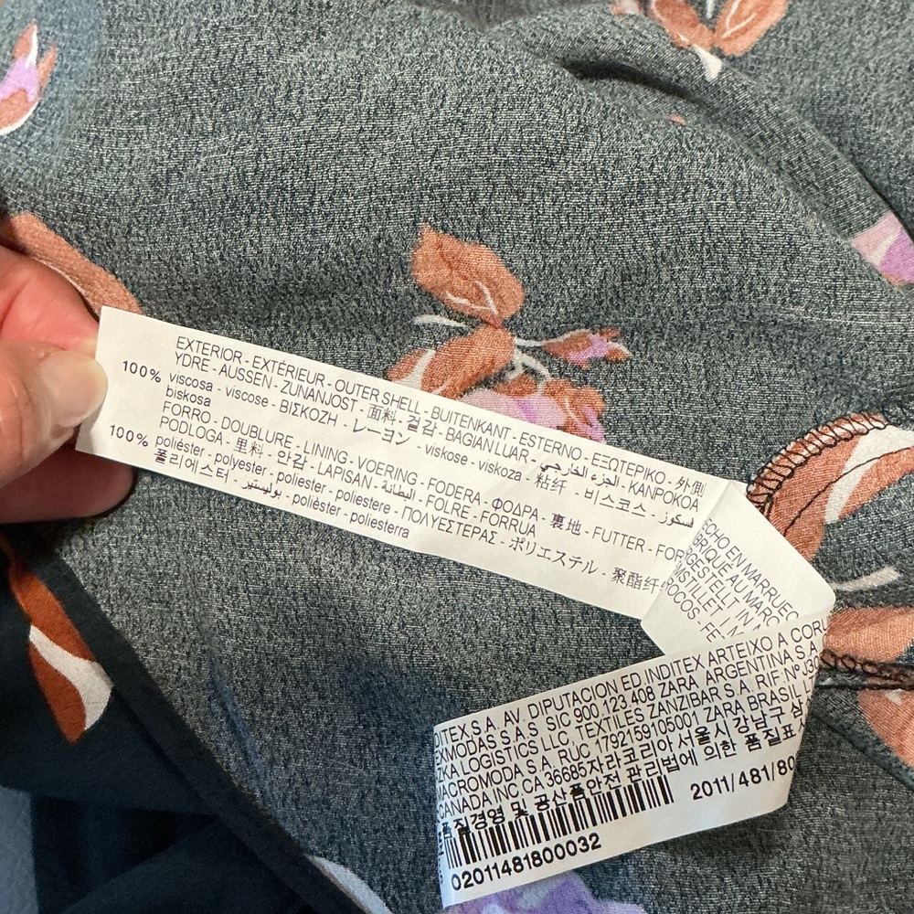 Zara Black Maxi Dress with Purple Rose Print - Picture 6 of 6